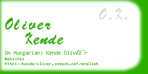 oliver kende business card